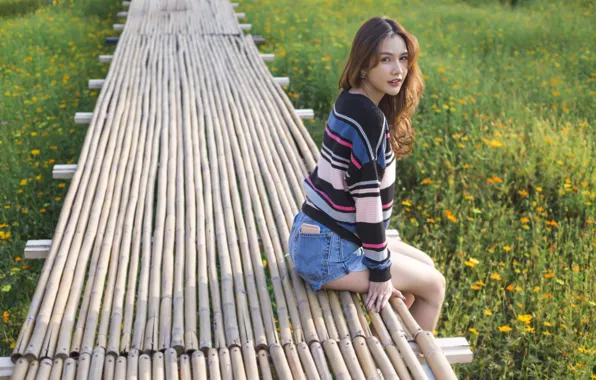 Картинка взгляд, лицо, сидит, милашка