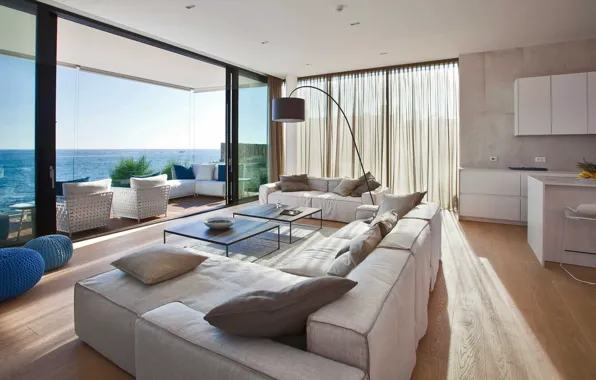 Интерьер, вид на море, Хорватия, гостиная, Новиград, Villa Sperone, Северная Истрия, by Studio Metrocubo