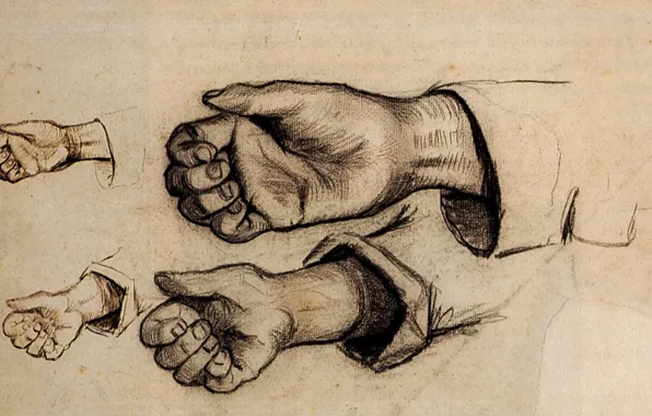 Картинка рука, кулак, рукав, Винсент ван Гог, Four Hands