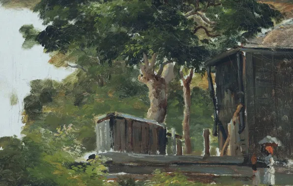 Картина, Антильские острова, Камиль Писсарро, Пейзаж с Домом в Лесу на Сент-Томас