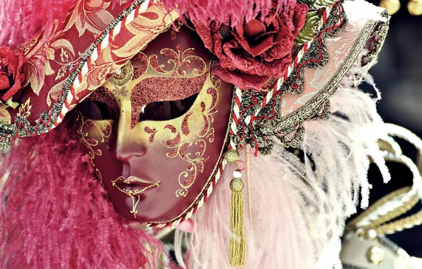 Картинка перья, маска, карнавал