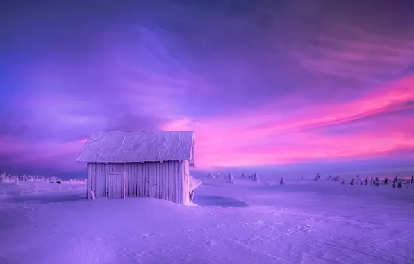 Картинка зима, сарай, Норвегия, Cold Cabin