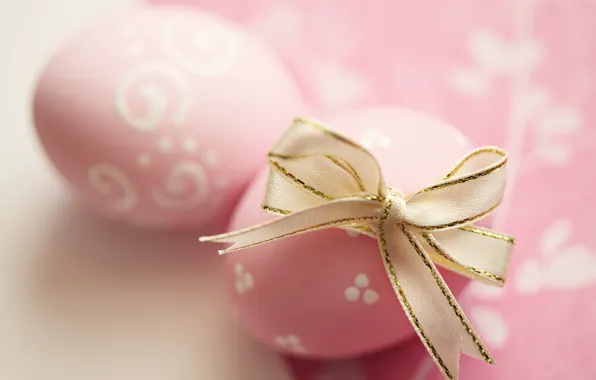 Пасха, лента, pink, spring, Easter, eggs, decoration, Happy