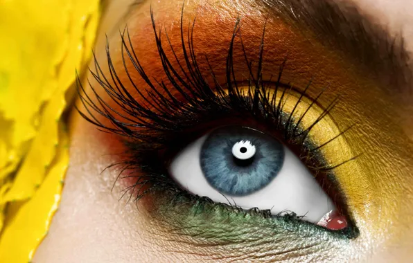 Картинка yellow, eye, makeup