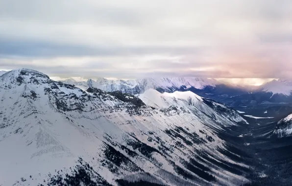 Картинка снег, горы, природа, Canada, British Columbia, Edgewater, Mount Assiniboine Provincial Park