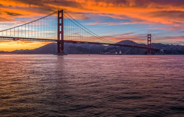 Картинка мост, Калифорния, Сан-Франциско, Золотые Ворота, USA, США, Golden Gate Bridge, United States