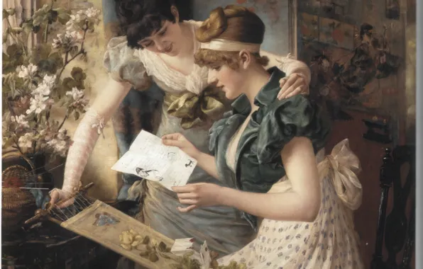 Картинка GAMPENREDER, THE AMUSING LETTER, две женщины читают письмо