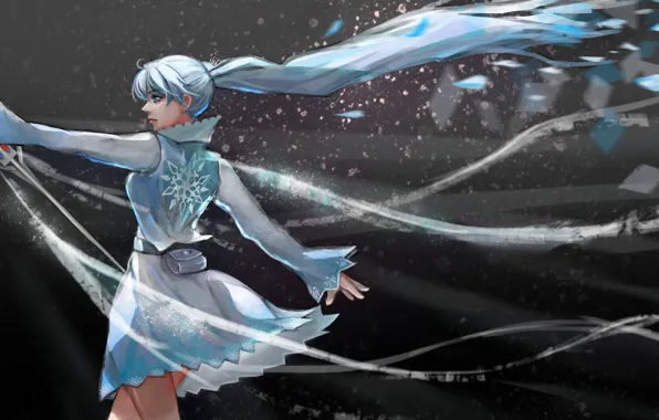 Kawaii, sword, dress, anime, snow, pretty, ken, blade