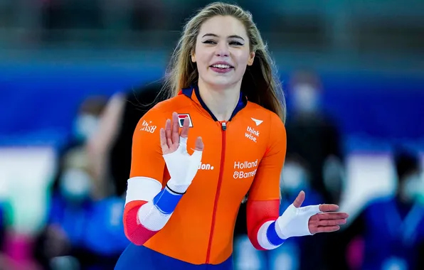 Блондинка, красотка, конькобежный спорт, Jutta Leerdam, конькобежка, Ютта Лердам, нидерландка