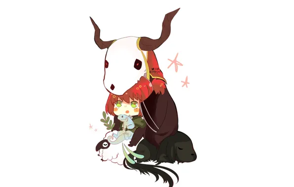 Девушка, аниме, арт, малыши, чародей, Mahou Tsukai no Yome