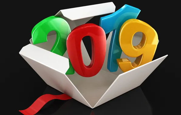 Картинка коробка, Новый год, New Year, 2019