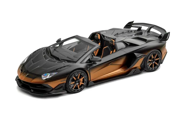 Тюнинг, Lamborghini, белый фон, гиперкар, by Mansory, Lamborghini Aventador SVJ, Aventador SVJ, 2023
