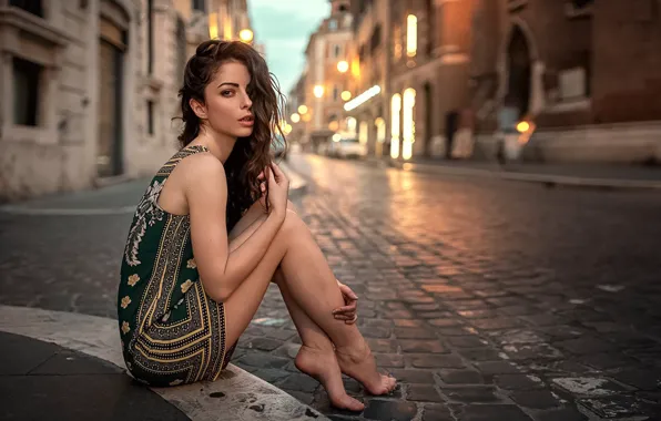 Девушка, Взгляд, Рим, Ножки, Прелесть, Miki Kraviz
