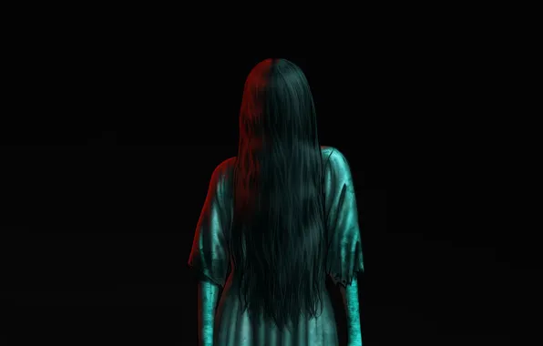Минимализм, Волосы, Девочка, Фон, Арт, Призрак, Horror, Самара