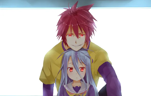 Аниме, арт, девочка, парень, двое, No Game No Life