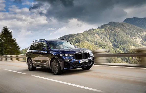 Картинка BMW, ограждение, кроссовер, SUV, 2020, BMW X7, M50i, X7