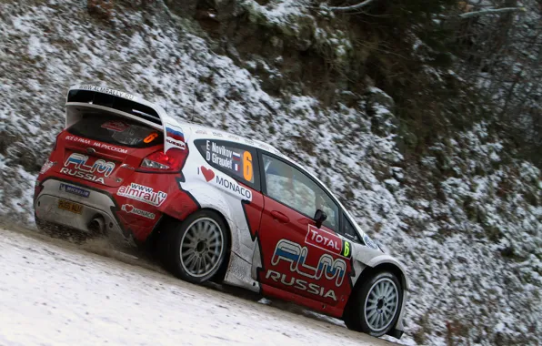 Зима, снег, Ford, гонщик, WRC, Rally, Евгений Новиков, Ford Fiesta rs