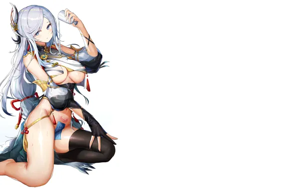 Girl, hot, sexy, wet, boobs, anime, water, cup