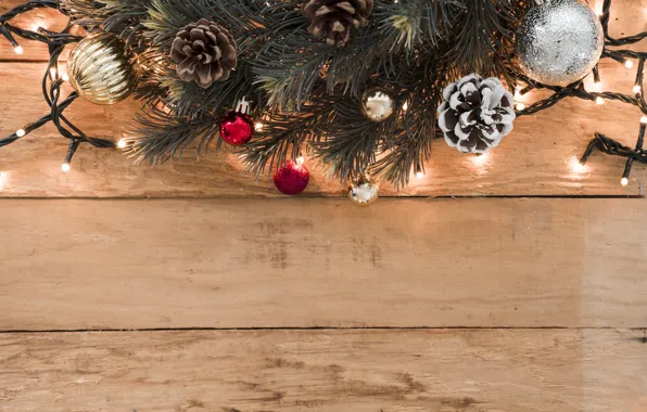 Украшения, Новый Год, Рождество, гирлянда, Christmas, wood, New Year, decoration