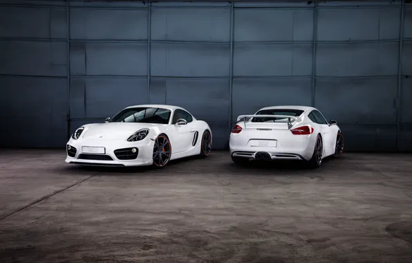 Белый, Porsche, Cayman, порше, TechArt, кайман