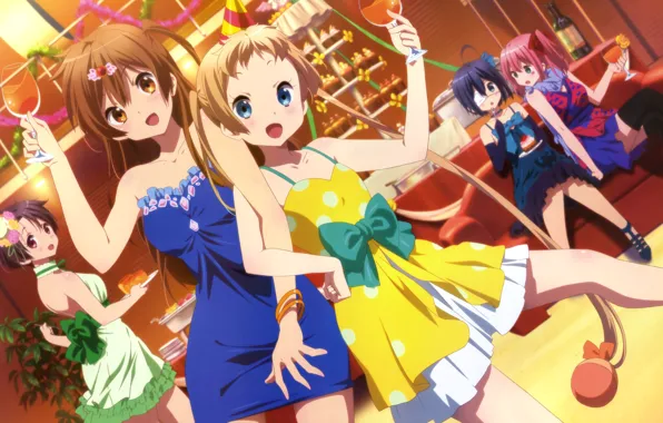 Девочки, Anime, Синка Нибутани, Nibutani and Dekomori, Shinka Nibutani, Sanae Dekomori, Санаэ Декомори