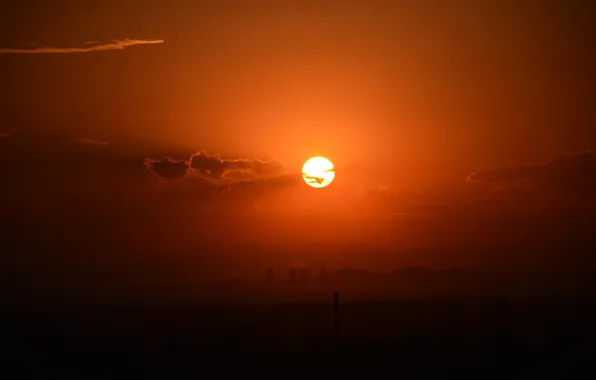 City, relax, Armenia, sunset, beautiful, clouds, sun, factory