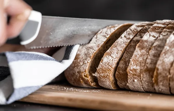 Bread, knife, slice