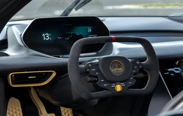Lotus, steering wheel, Evija, Lotus Evija Fittipaldi