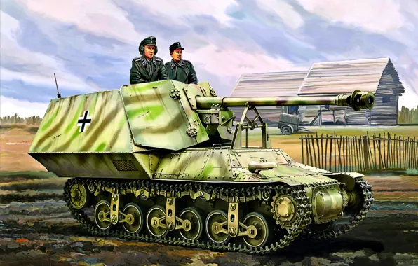 Германия, САУ, истребитель танков, Вермахт, Marder I, Sd.Kfz. 135, 75-мм PaK.40