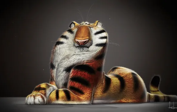 Картинка тигр, рисунок, арт, tiger, рендер, jb vendamme