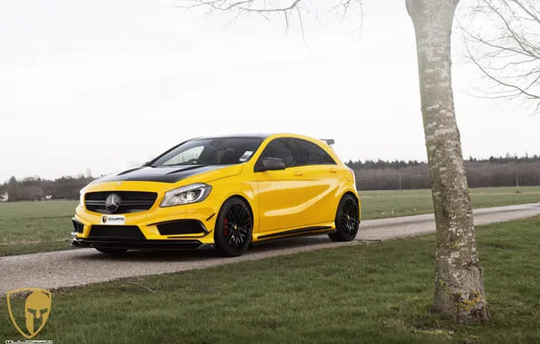 Картинка Mercedes, AMG, yellow, A45, automotive, A45AMG, mulgari