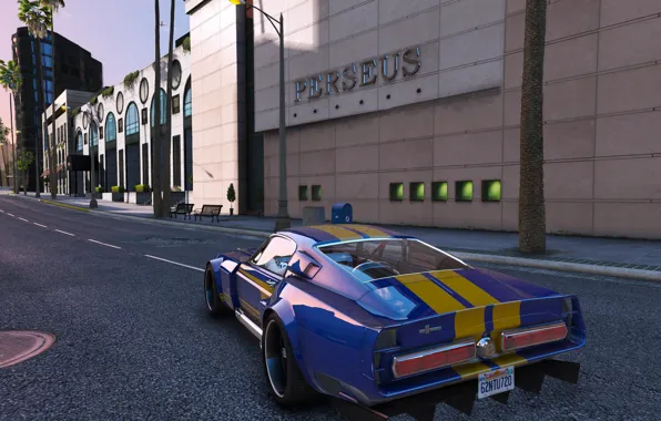 Город, Mustang, автомобиль, Grand Theft Auto V, Rockstar Games, GTA V.