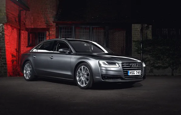 Картинка Audi, ауди, quattro, кватро, A8L, UK-spec, 2014, 4.0T