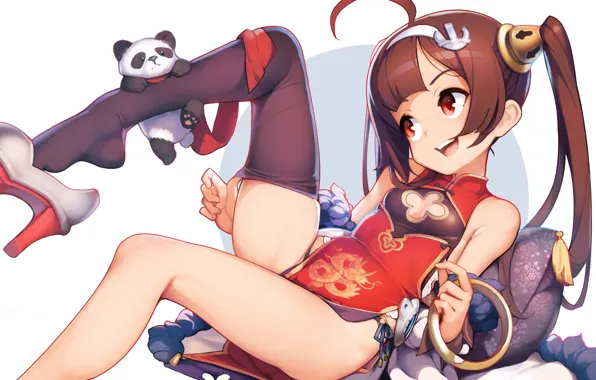 Girl, sexy, cleavage, long hair, dress, boobs, anime, beautiful