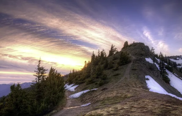 Небо, пейзаж, горы