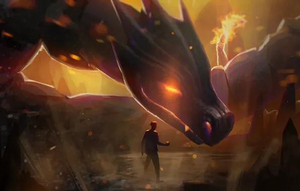 Fantasy, Dragon, Men