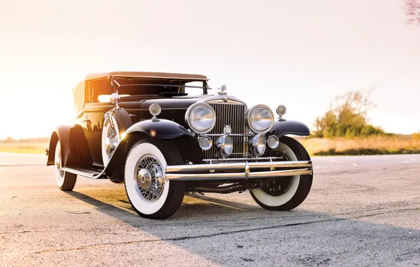 Дорога, поле, car, road, old, classic, american, 1931