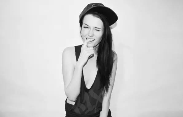 Девушка, брюнетка, girl, smile, cute, swag