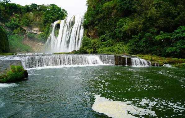 Природа, река, китай, водопад, Huangguoshu, хуангошу