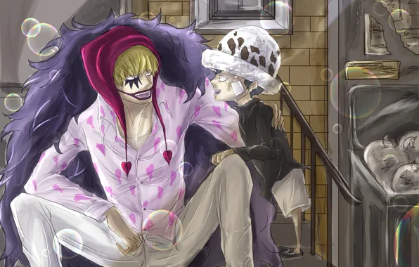 Мальчик, макияж, мыльные пузыри, парень, One Piece