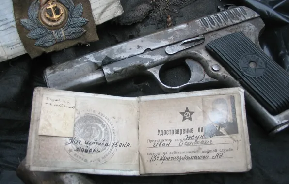Картинка пистолет, СССР, удостоверение