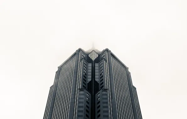 Картинка туман, фото, фон, небоскреб, background, skyscraper, fog, высотка
