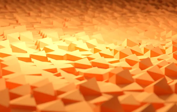 Картинка песок, макро, свет, оранжевый, рендеринг, геометрия