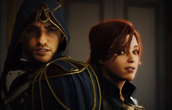Девушка, парень, Assasin Creed