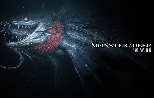 Final Fantasy, monster, fang, fish, Final Fantasy XV, bakemono, E3 2017, Monster Of The Deep