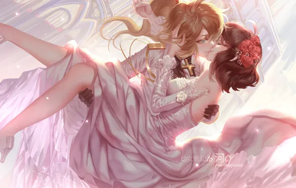 Девушки, аниме, арт, tanya degurechaff, youjo senki, viktoriya ivanovna serebryakov