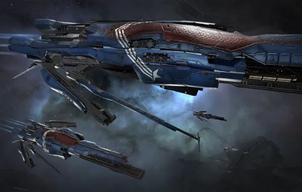Туманность, станция, Космос, space, космический корабль, eve online, space ship, космоопера