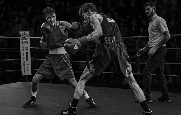 Картинка Black White, left hook, Eddie Leach