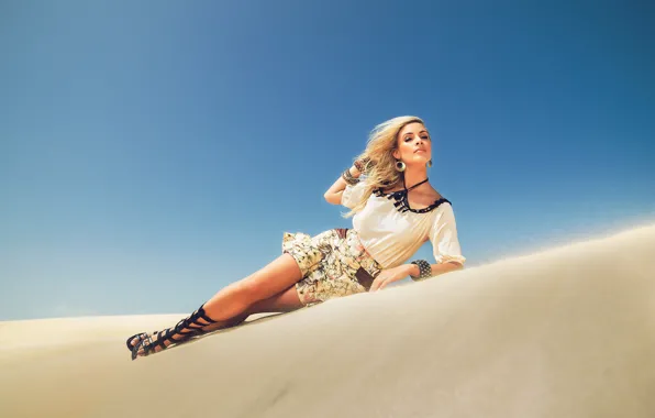 Песок, ноги, пустыня, модель, браслеты, сандалии, Andreia Schultz