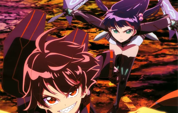 Девушка, аниме, арт, парень, Sousei no Onmyouji